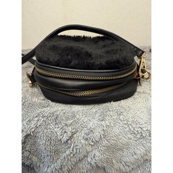 Urban Expressions Sylvester Crossbody-- Faux Fur Front Black MSRP 70 - Picture 3 of 10